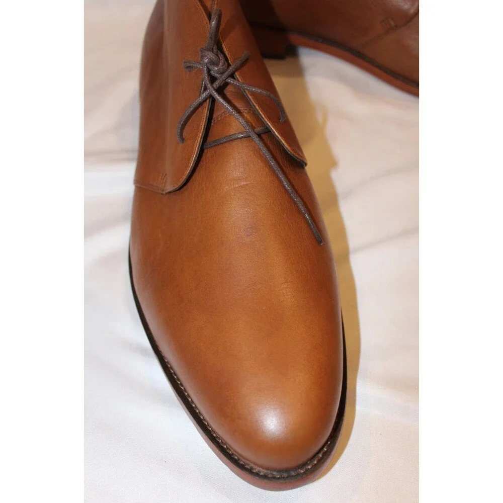 NISOLO MEN'S CHUKKA LEATHER BOOTS TOBACCO BROWN‎ SZ 12 NIB